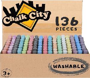 Bekijk leuke cadeautip : Chalk City Stoepkrijt Voor Kinderen - 136 Stuks